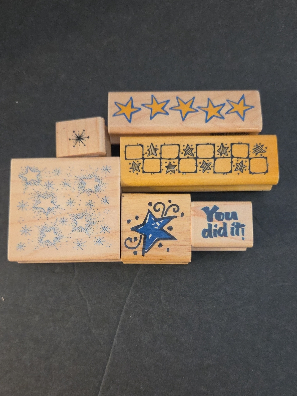 Wooden Star and Reward Stamp Set - Set of 6 Stamps